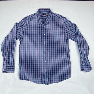 UNTUCKit Men's Casual Blue and Red Checkered Shirt XL